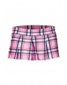 Mini-jupe plissée rose style ecossais - ML25074PNK
