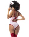 Costume d'infirmière avec body blanc et rouge - MAL6487COS